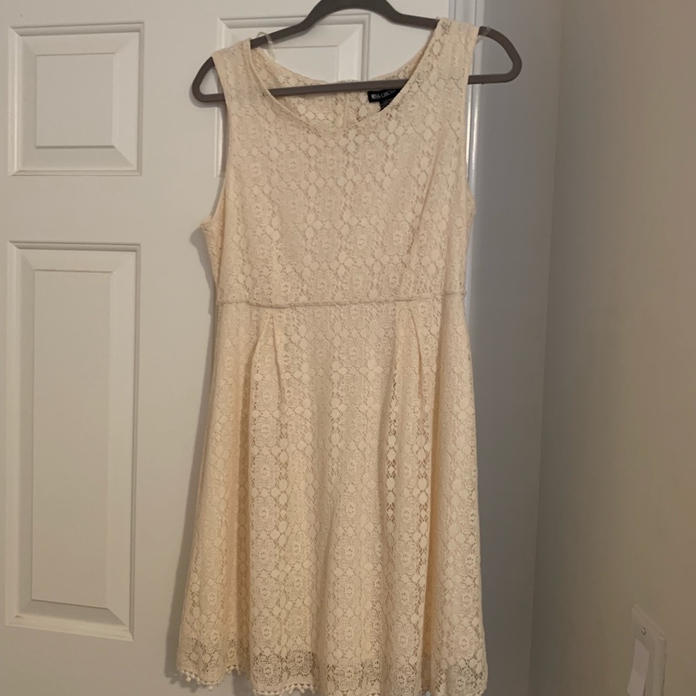 Cream Lace Scalloped dress